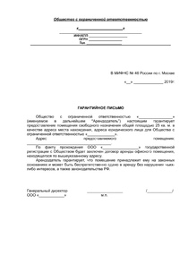 Гарантийное письмо